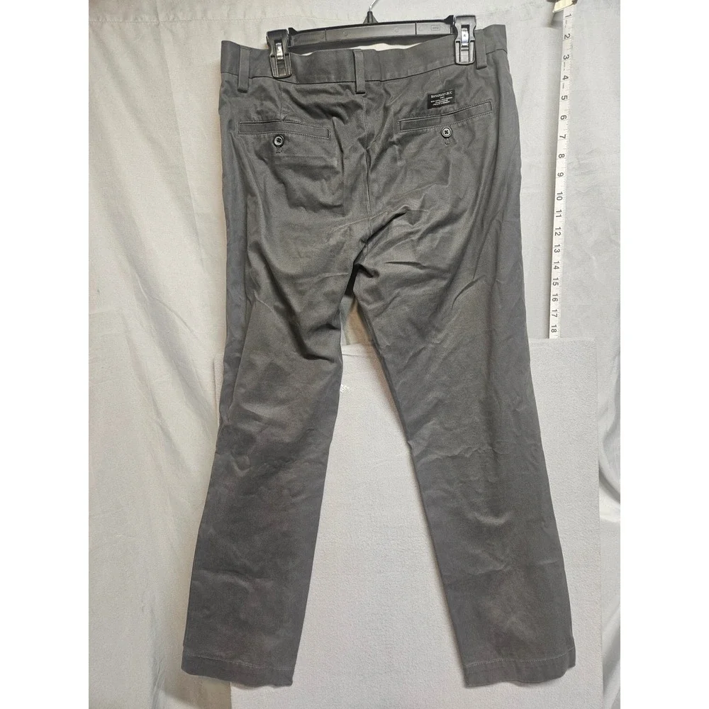 Banana Republic Mens Aiden Chino Pants 32x30 Charcoal Gray Slim Fit Cotton Twill